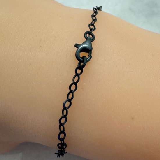 Wholesale Oxidized 925 Sterling Silver Finished Chain - Diamond Shaped Flat Cable Chain