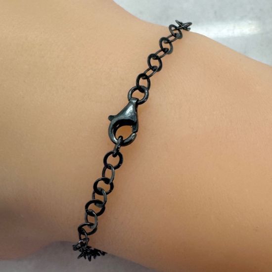 Wholesale Oxidized 925 Sterling Silver Finished Flat Circle Link Cable Chain