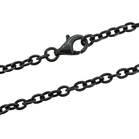 Wholesale Oxidized 925 Sterling Silver Finished Jewelry Chain - Strong Oval Cable Chain