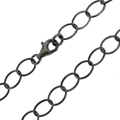 Wholesale Oxidized 925 Sterling Silver Finished Chain - Large Oval Cable Chain