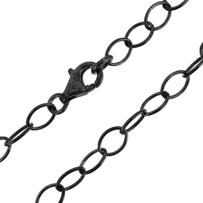 Wholesale Oxidized 925 Sterling Silver Finished Jewelry Chain - Thick Oval Cable Chain