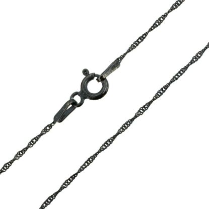 Wholesale Oxidized 925 Sterling Silver Finished Chain - 1mm Singapore chain
