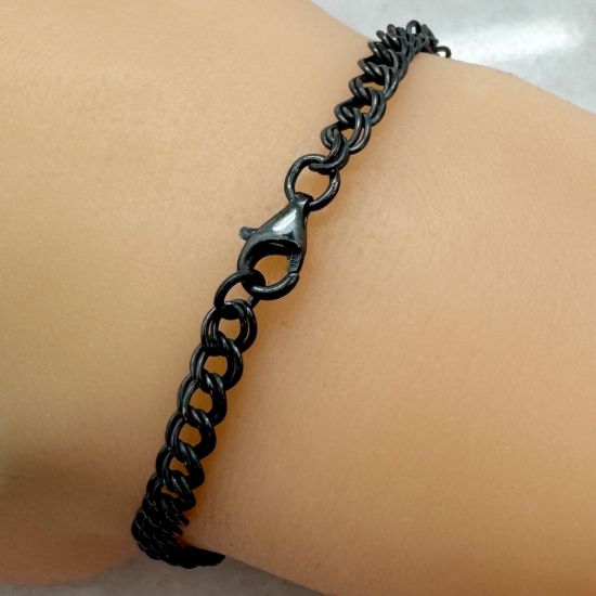 Wholesale Oxidized Sterling Silver Finished Jewelry Chain - Double Twisted Oval Cable Chain