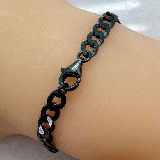 Wholesale Oxidized 925 Sterling Silver Finished Jewelry Chain - Chunky Diamond Curb Chain