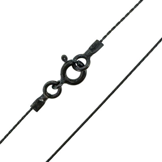 Wholesale Oxidized 925 Sterling Silver Finished Chain - 0.5mm Tiny Cardano Cobra Snake Chain