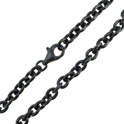 Wholesale Oxidized 925 Sterling Silver Finished Chain - Strong Cable Chain 