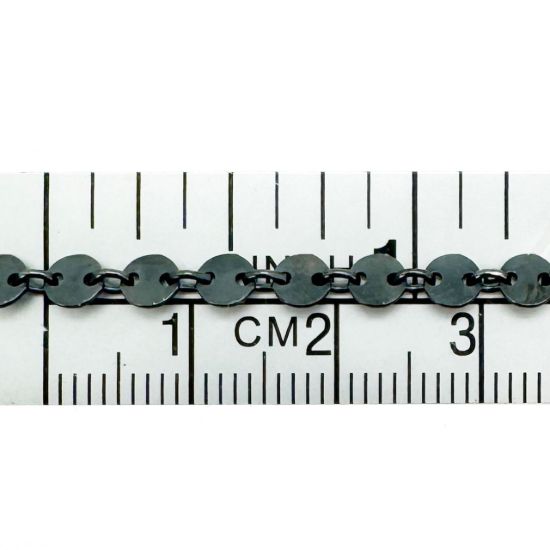 Wholesale Oxidized 925 Sterling Silver Bulk Chain - 4mm Round Sequin Disc Chain by the foot