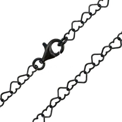 Wholesale Oxidized 925 Sterling Silver Finished Jewelry Chain - Heart Link Chain