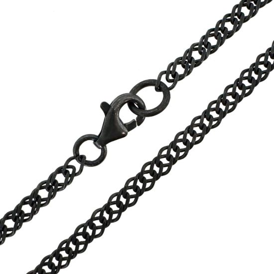 Wholesale Oxidized Sterling Silver Finished Jewelry Chain - Double Diamond Cut Curb Chain 