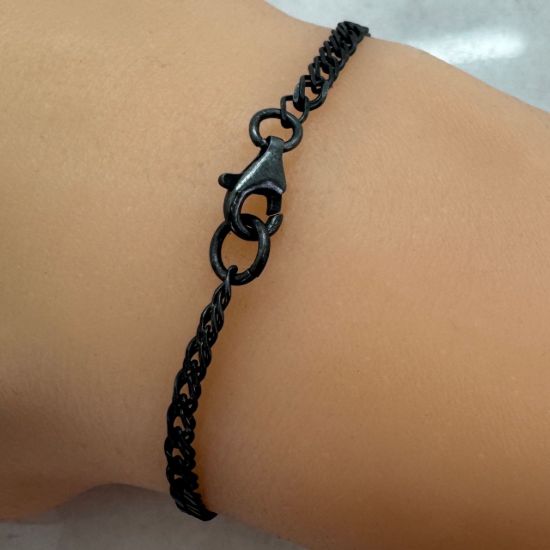 Wholesale Oxidized Sterling Silver Finished Jewelry Chain - Double Diamond Cut Curb Chain 