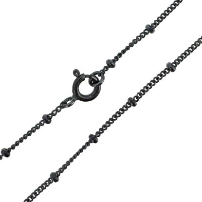 Wholesale Oxidized 925 Sterling Silver Finished Jewelry Chain - Ball Satellite Curb Chain