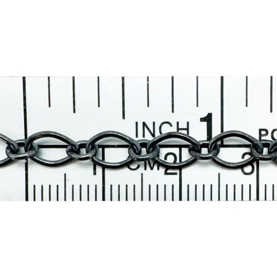 Wholesale Oxidized 925 Sterling Silver Bulk 1+1 Oval Cable Chain 7mm by 5mm - (sold per foot) 