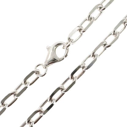 Wholesale 925 Sterling Silver Finished Jewelry Chain- 7x4mm Diamond Cut Box chain