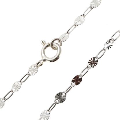 Wholesale 925 Sterling Silver Finished Jewlery Chain - Sunburst Paperclip Chain
