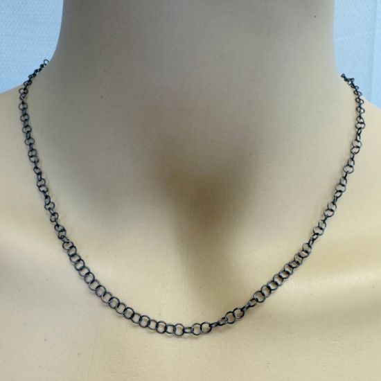 Wholesale Oxidized 925 Sterling Silver Round Cable Chain  3.2mm (sold per foot )