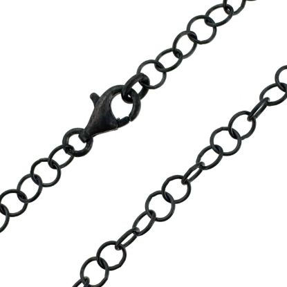 Wholesale Oxidized 925 Sterling Silver Finished Jewelry Chain - Round Cable Chain 3.2mm