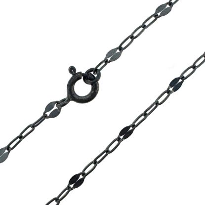 Wholesale Oxidized 925 Sterling Silver Finished Jewelry Chain - 1+3 Flattened Paperclip Chain 