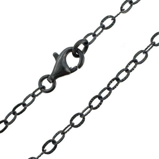 Wholesale Oxidized 925 Sterling Silver Finished Jewelry Chain - Textured Cable Chain