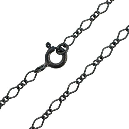 Wholesale Oxidized 925 Sterling Silver Finished Jewelry Chain - Figaro 8 Cable Chain