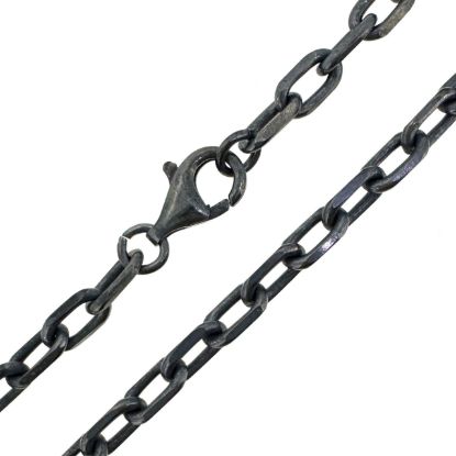 Wholesale Oxidized 925 Sterling Silver Finished Jewelry Chain- 7x4mm Diamond Cut Box chain 