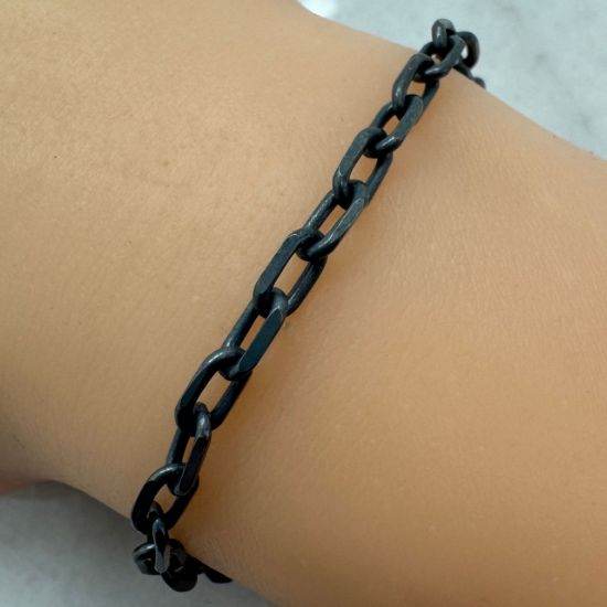 Wholesale Oxidized Sterling Silver Bulk Chain - Diamond Cut Box Chain 7x4mm  (Sold by foot)