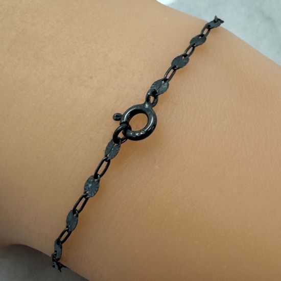 Wholesale Oxidized 925 Sterling Silver Finished Jewlery Chain - Sunburst Paperclip Chain