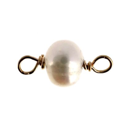 Wholesale 1/20 14K Gold Filled Fresh Water Single Pearl Connectors -4mm (sold per piece)