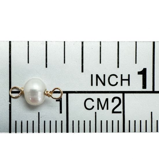 Wholesale 1/20 14K Gold Filled Fresh Water Single Pearl Connectors -4mm (sold per piece)