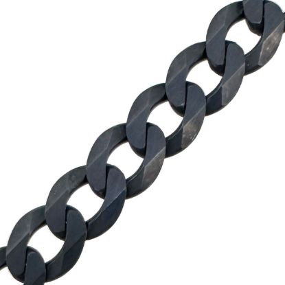 Wholesale Oxidized 925 Sterling Silver Diamond Cut Flat Cuban Curb Chain 4.8mm (sold per foot )