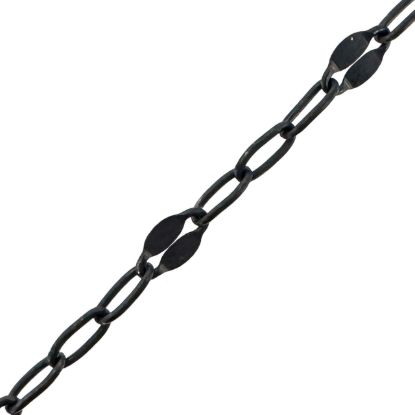 Wholesale Oxidized 925 Sterling Silver 1+3 Flattened Paperclip Chain - 1.5mm by 3.5mm (sold per foot )