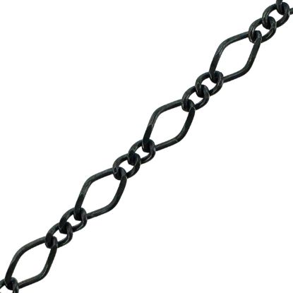 Wholesale Oxidized 925 Sterling Silver Figaro 8 Cable Chain - 4.3mm by 2.3mm (sold per foot)