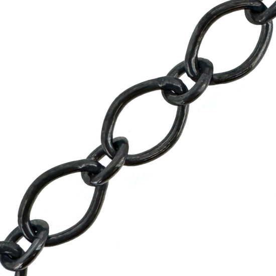 Wholesale Oxidized 925 Sterling Silver Bulk 1+1 Oval Cable Chain 7mm by 5mm - (sold per foot) 