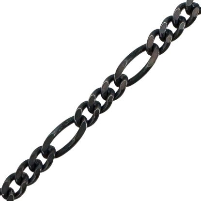 Wholesale Oxidized 925 Sterling Silver Bulk Figaro Chain 2.1mm (sold per foot )