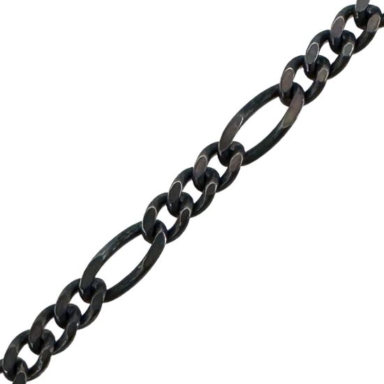 Wholesale Oxidized 925 Sterling Silver Bulk Figaro Chain 2.1mm (sold per foot )
