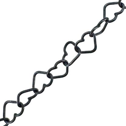 Wholesale Oxidized 925 Sterling Silver Bulk Chain - 4mm Heart Chain (sold per foot) 