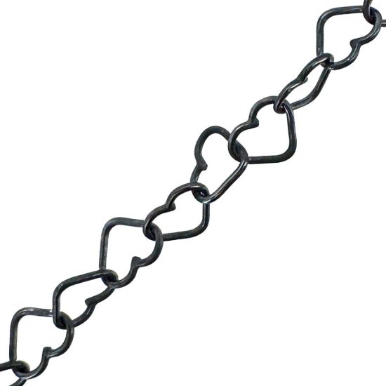 Wholesale Oxidized 925 Sterling Silver Bulk Chain - 4mm Heart Chain (sold per foot) 