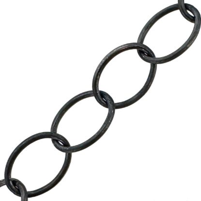 Wholesale Oxidized 925 Sterling Silver Bulk Chain - 8X6mm Big Round Oval Cable Chain (sold per foot)