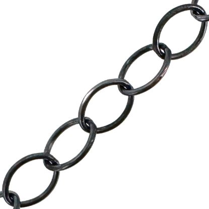 Wholesale Oxidized Sterling Silver Bulk Chain - 5.8x4.2mm Thick Round Oval Cable Chain (sold per foot)