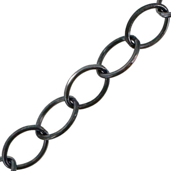 Wholesale Oxidized Sterling Silver Bulk Chain - 5.8x4.2mm Thick Round Oval Cable Chain (sold per foot)