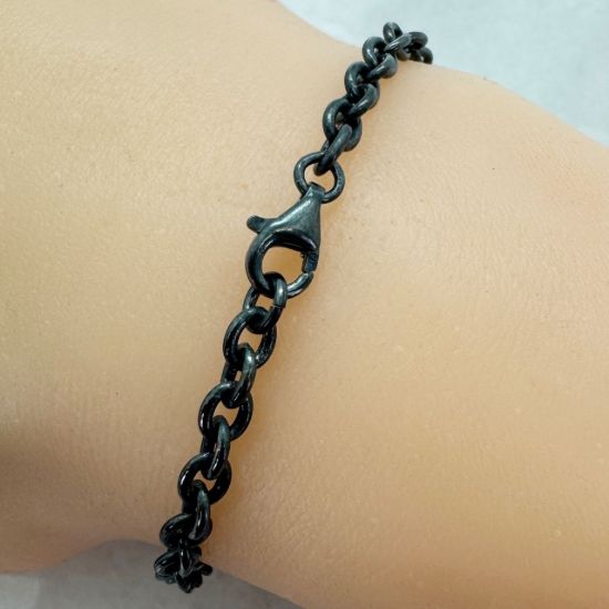 Wholesale Oxidized 925 Sterling Silver Bulk Chain - 5x4mm Heavy Cable Chain (sold per foot)