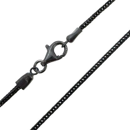 Wholesale Oxidized 925 Sterling Silver Finished Jewelry Chain - 1.2mm Foxtail Chain