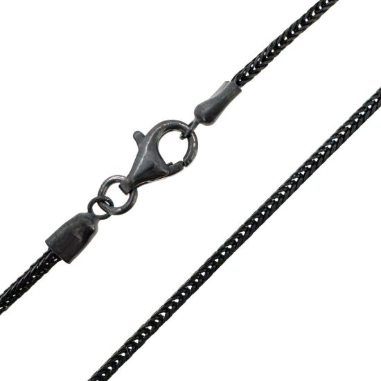 Wholesale Oxidized 925 Sterling Silver Finished Jewelry Chain - 1.2mm Foxtail Chain