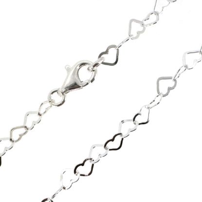 Wholesale Sterling Silver Finished Chain -4.5*2.7mm Flat Heart Finished Chain 