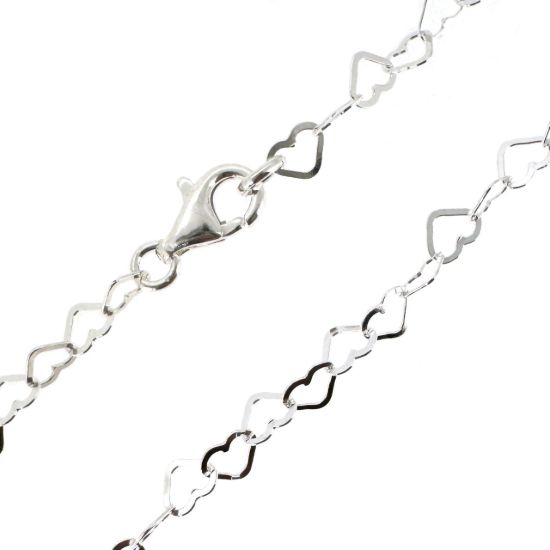 Wholesale Sterling Silver Finished Chain -4.5*2.7mm Flat Heart Finished Chain 