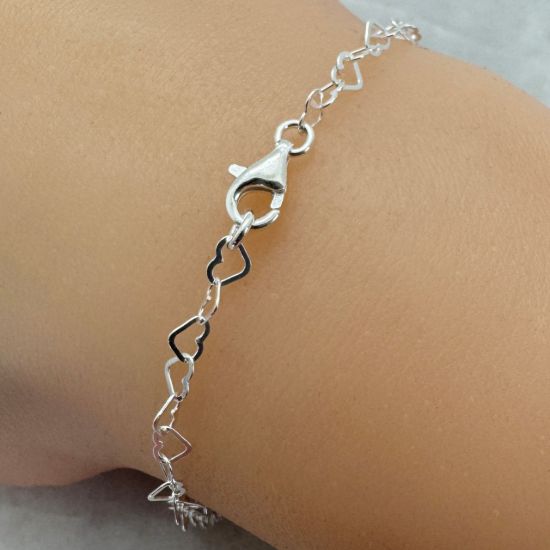 Wholesale Sterling Silver Finished Chain -4.5*2.7mm Flat Heart Finished Chain 