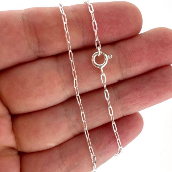 Wholesale 925 Sterling Silver Finished Jewlery Chain - Paperclip Box Chain 
