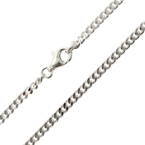 Wholesale 925 Sterling Silver Finished Jewlery Chain - Solid Curb Chain