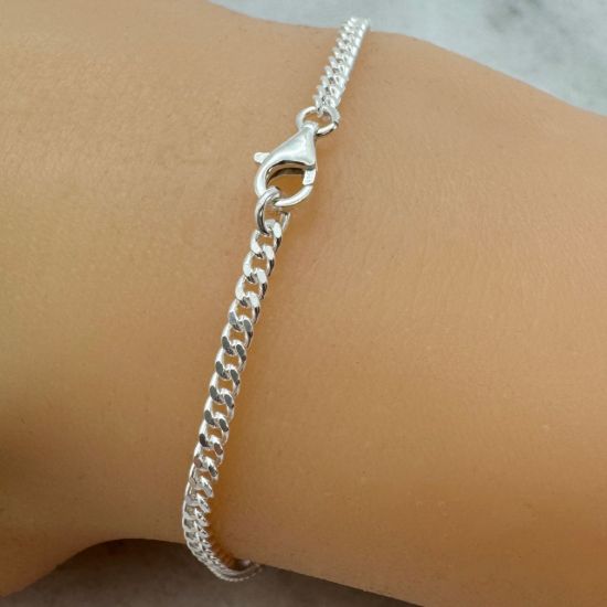 Wholesale 925 Sterling Silver Finished Jewlery Chain - Solid Curb Chain