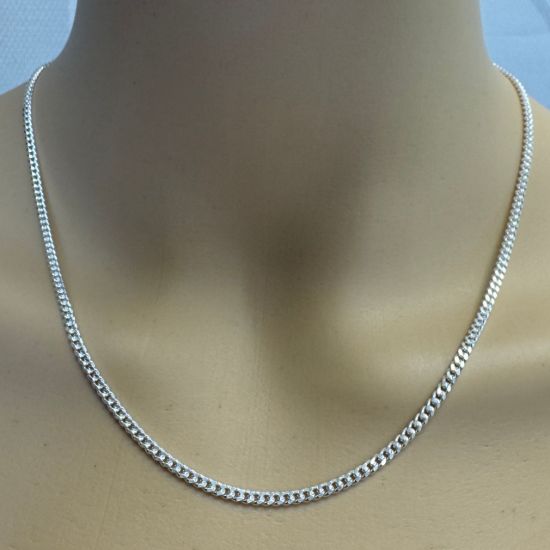 Wholesale 925 Sterling Silver Finished Jewlery Chain - Solid Curb Chain