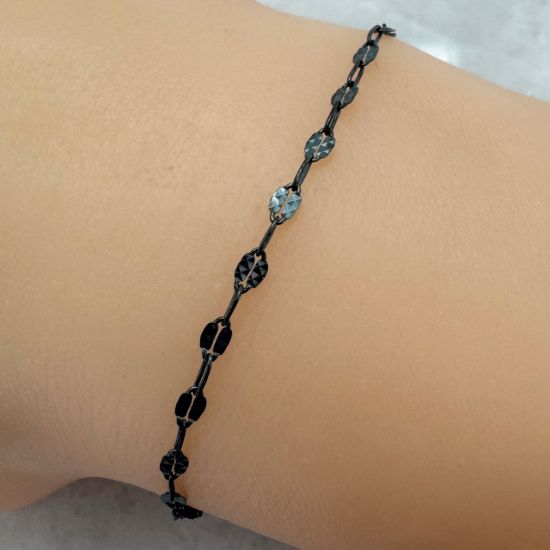 Wholesale Oxidized 925 Sterling Silver Bulk Chain - Textured Fancy Disc with Paperclip - Chain by the foot